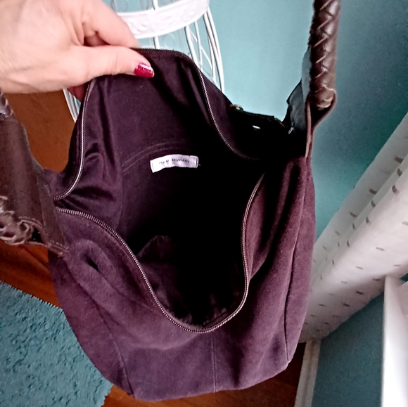 EUC Isaac Mizrahi Genuine Brown Suede Leather Hobo Bag - Picture 5 of 5